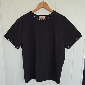 JENNIFER MOORE Black Studded wom Shirt
